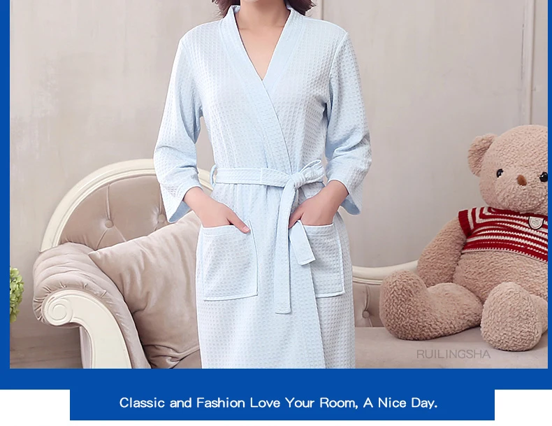 mens pjs set Hot Selling Men Summer Suck Water Waffle Bathrobe Male Plus Size Kimono Bath Robe Sexy Robes Mens Dressing Gown Bathrobes white pajama pants