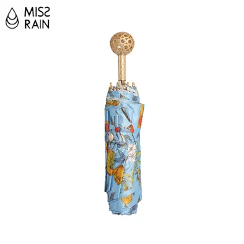 

Gold Ball Handle Luxury Umbrella Creative Uv Protection Pocket Folding Women Rain Womens Umbrellas Beautiful Compact
