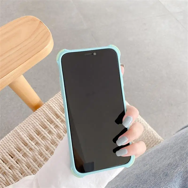 Phone Case For Xiaomi Redmi Note 9 9S PRO MAX Simple Matte Transparent Shockproof Four-Corner Bumpet Soft Frame Clear PC Cover