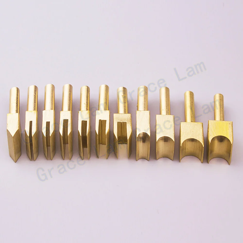 Leather Edge Tool Sets Soldering Iron Tips Lineer Edging Creaser Brass Head for Leather Craft DIY Creasing and Seal Polishing