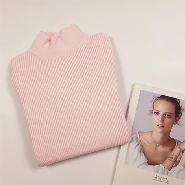 Дикий свитер, Женский пуловер, Облегающая водолазка, женский свитер, модные вязаные свитера, женские облегающие свитера, женские свитера - Цвет: pink