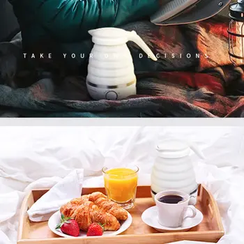 

0.6L Compact Size Home Electric Kettle Durable Silicone Foldable 850W Portable Travel Camping Water Boiler Electric Appliances