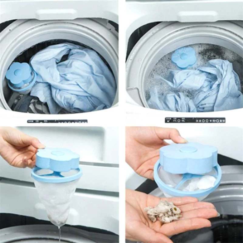 Floating Hair Removal Catcher Filter Mesh Pouch Balls Dirty Fiber Collector Laundry Balls Discs Reusable Washing Machine Cleaner