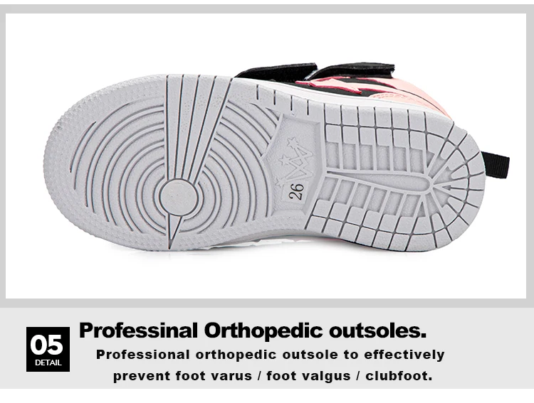 Princepard/детская обувь; Детские ортопедические кроссовки с высоким задником; обувь для бега из натуральной кожи с нескользящей подошвой