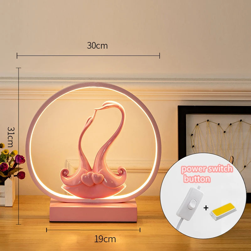 Swan Led Desk Lamp Romantic Swan Bedside Bird Table Lamp for Friends Wedding Creative Night Lamp Gift Wedding Bedroom Decoration