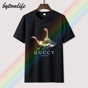 

Newest 2020 Summer Vintage Men T-shirt Fashion GUCCY Ga-ga-ga Tee Crew Neck Printing Casual Tees 100% Cotton Streetwear T Shirt