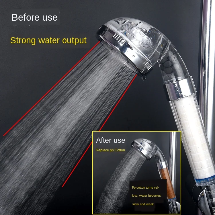 

3 models bathroom shower head adjustable spray shower head high pressure water saving bathroom Pp cotton filter shower head