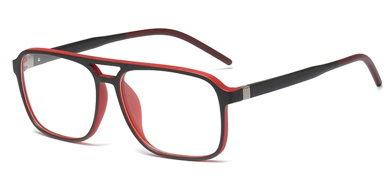 Kachawoo, квадратные очки, оправа, мужские, оптические, черные, коричневые, большие очки, мужские, TR90, легкие,, модные очки, плоский верх - Цвет оправы: black red
