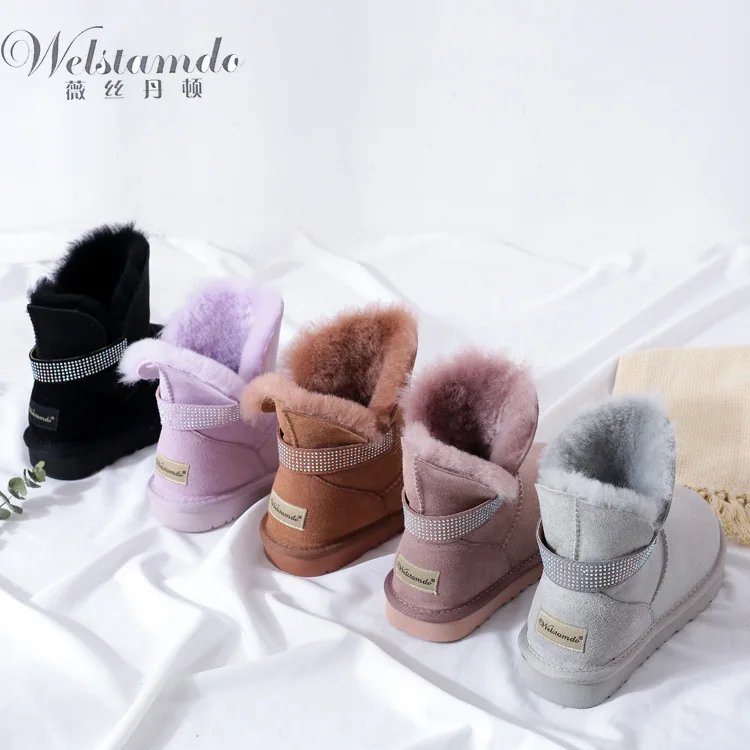 

2019 New Winter Sheepskin and Fur Integrated Snow Boots Women's Boots Waterproof 15CM High Ankle Boots Womens Ugged women shoes