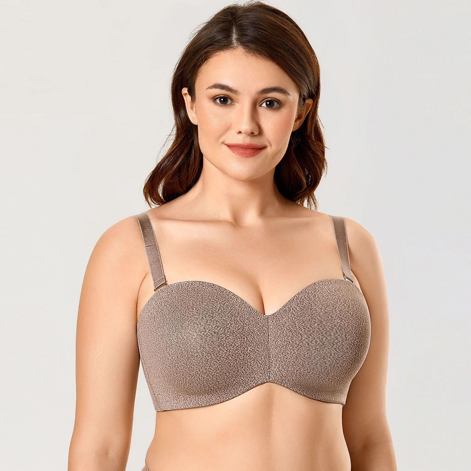 Delimira + Strapless Bra Plus Size Support Unlined Underwire Minimizer