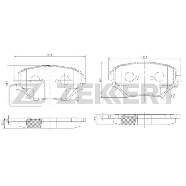 Колодки торм. диск. перед Toyota Rav 4(A20) 00 ZEKKERT bs-2701