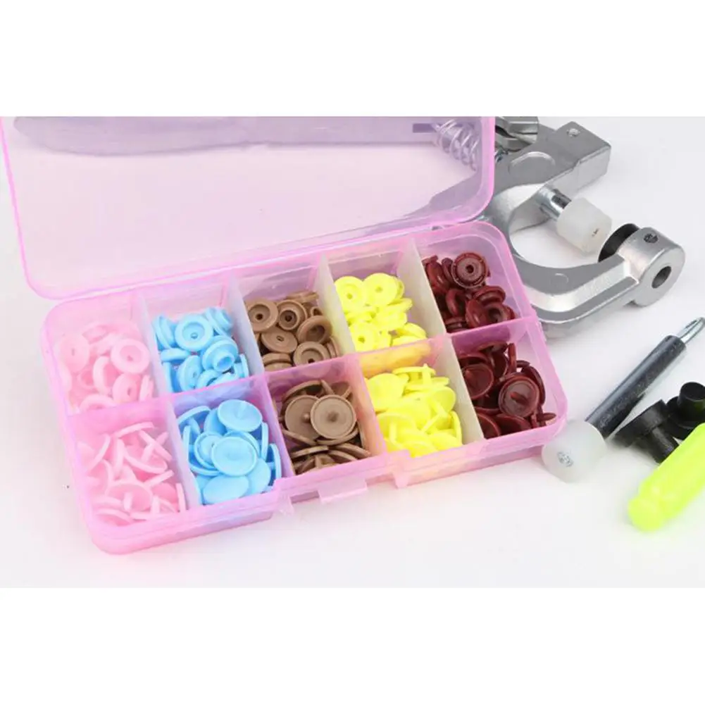 50 Sets Snaps Buttons for Sewing Setting Tool Hand Pliers Buttons Mixed  Colors Snaps Plastic Snaps