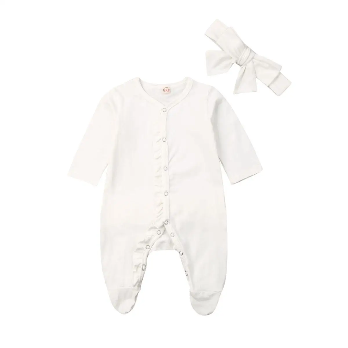 

Newborn Kids Infant Baby Boy Girl Cotton Casual Long Sleeve Romper Jumpsuit Clothes Outfit 0-12M