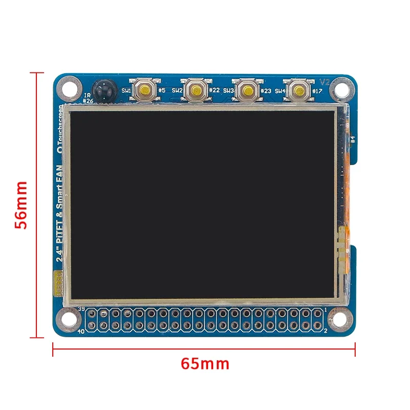Display para Raspberry Sensível ao Toque Capa de Alumínio Cnc com Ventilador e Display Modelo Tela 320x240 Tft pi 4 2.4 8 Computador e Escritório