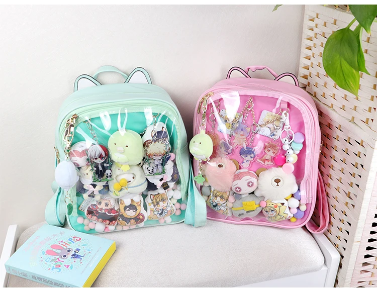 Transparent shoulder bag ita Bag Canvas Handbag Japanese for Dango Badge Show Only no decorates +Track | Тематическая одежда и