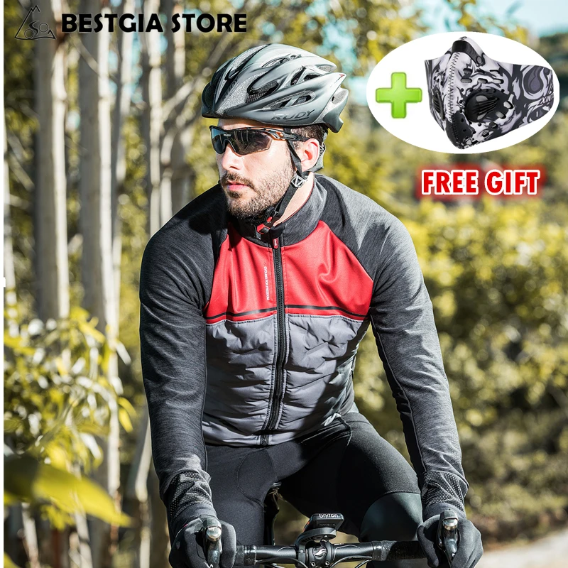 

Santic Ultralight Down Cotton Cycling Jacket Winter Windproof Thermal Fleece Men Warm long-sleeved Bike Jackets Coats Clothing