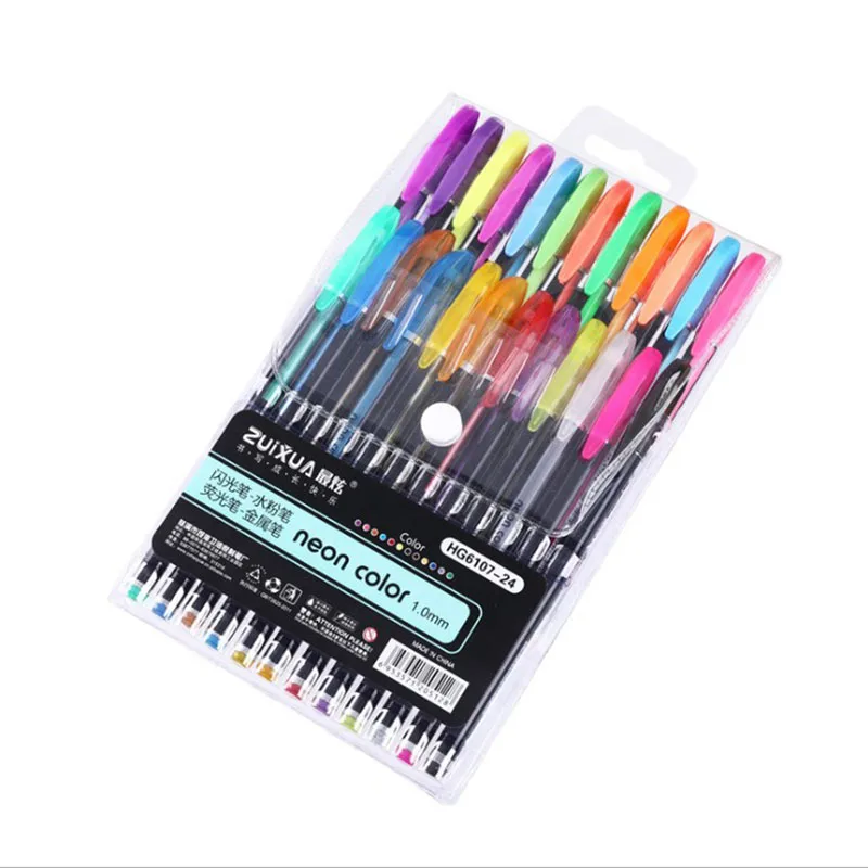 

24PCS/set Flash Gel Pen Refill, Color Full Shinning Refill For The Child'S Drawing Office Stationery 48 Colors Shinning Refills