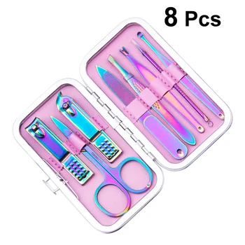 

1 Set Professional Manicure Suits Stainless Steel Nail Clipper Trimmer Nail File Nail Nippers Scissor Set Beauty Tools For Home