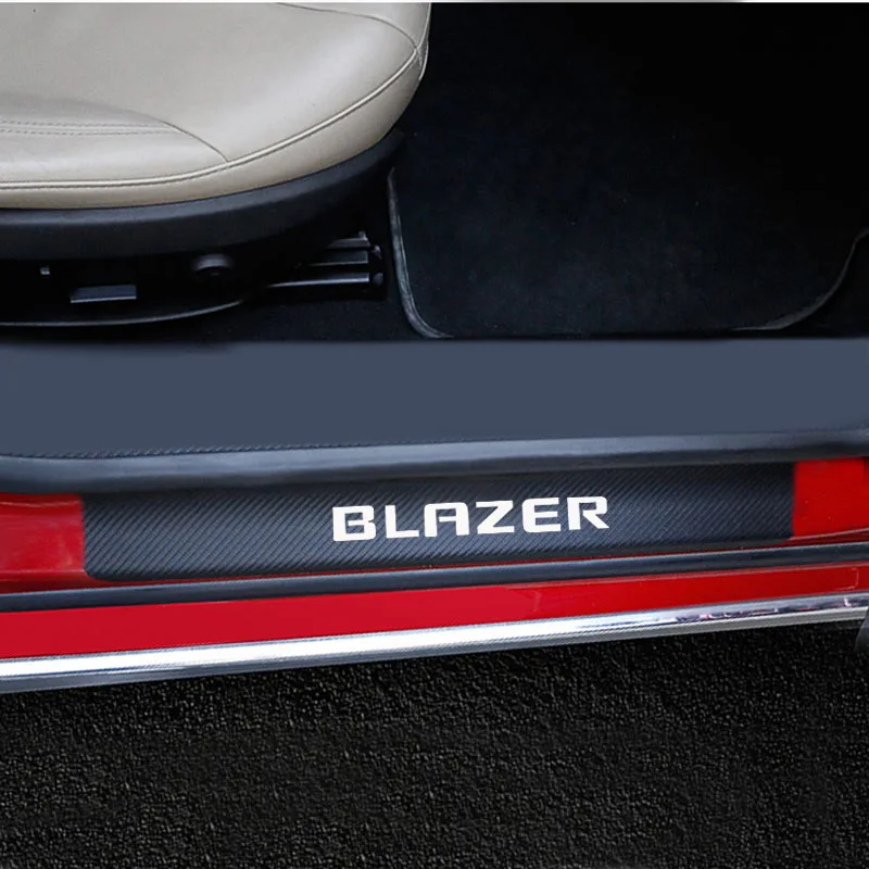 4 шт. карбоновое волокно из искусственной кожи порог двери защита для Chevrolet Blazer автомобильный порог Накладка протектор автомобиля аксессуары