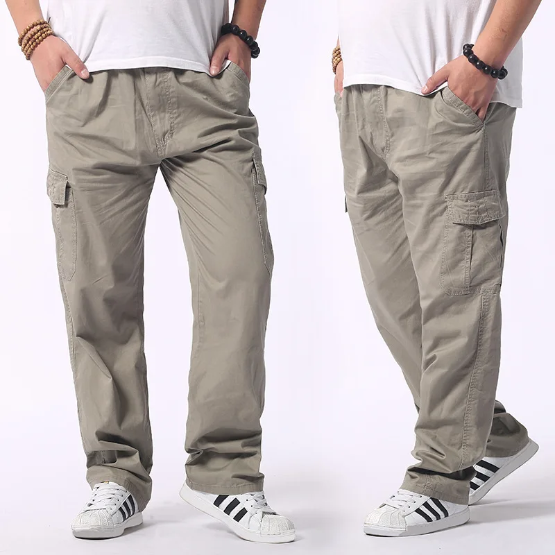 

Spring And Autumn Pants Plus-sized Multi-pockets Outdoor Casual Pants Athletic Pants Bib Overall Men's Trousers