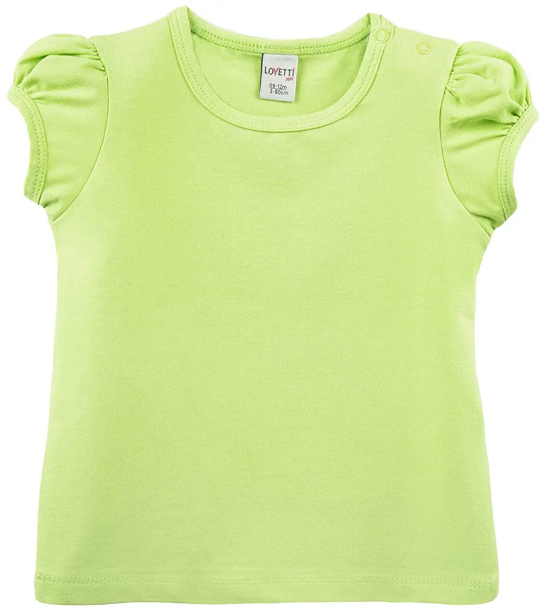

MTJ22235 Girls' Basic Short Puff Sleeve Round Neck T-Shirt Cashmere Cotton
