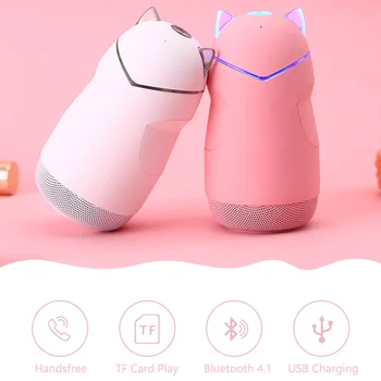 

Portable Cat Wireless Speakers Bass Stereo Subwoofer Bluetooth Speaker Column Support Handsfree TF Card MP3 Player For Phone