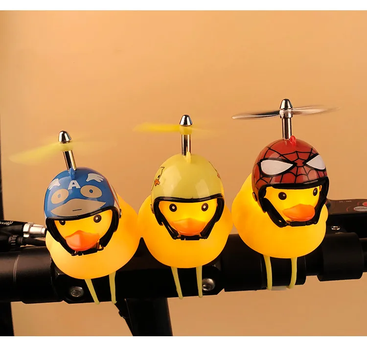 WorthWhile Bicycle Duck Bell with Light Broken Wind Small Yellow Duck Bike Motor Helmet Riding Cycling Accessories3