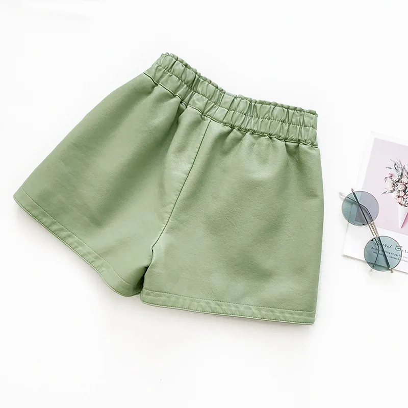 AcFirst Autumn Black Green Women Fashion PU Leather Shorts High Waist Shorts HotPants Sexy Short Plus Size Moto Biker Bottom