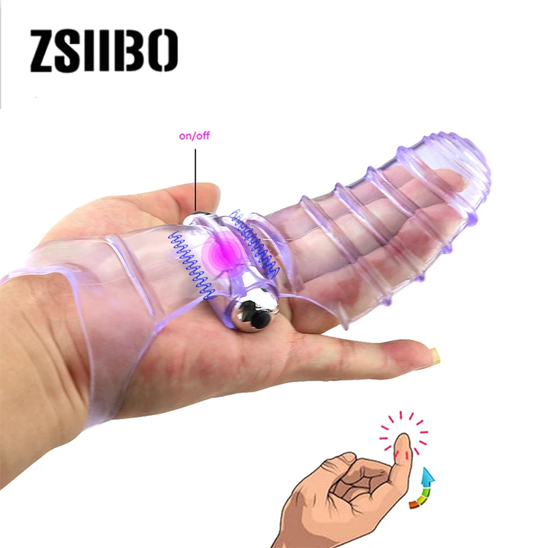 Sex Product silicone sleeve for finger Vibrator Masturbation glove flirt masturbator G-Spot massage Sex Toy For Women