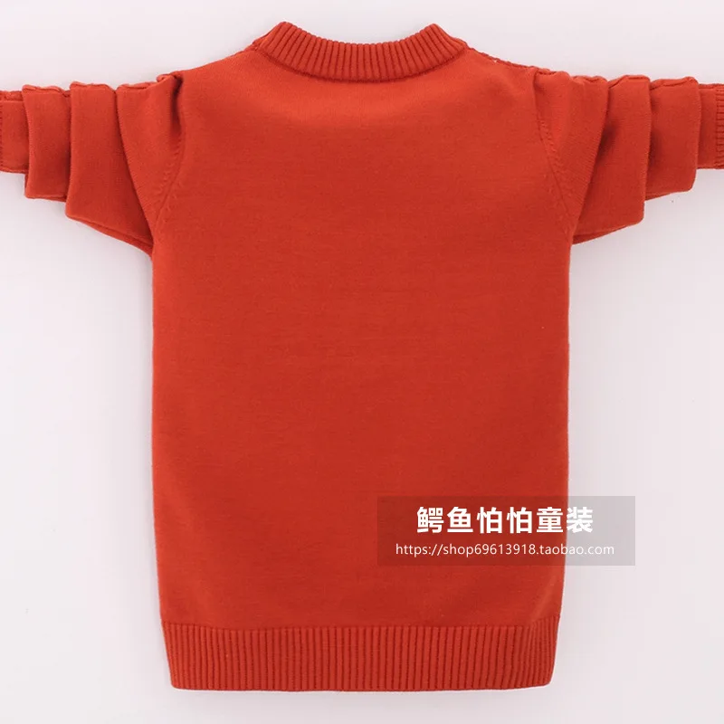 

2019 Autumn And Winter New Style Woollen Sweater BOY'S Pullover Children Big Boy 12-15-Year-Old Thick Warm Childrenswear