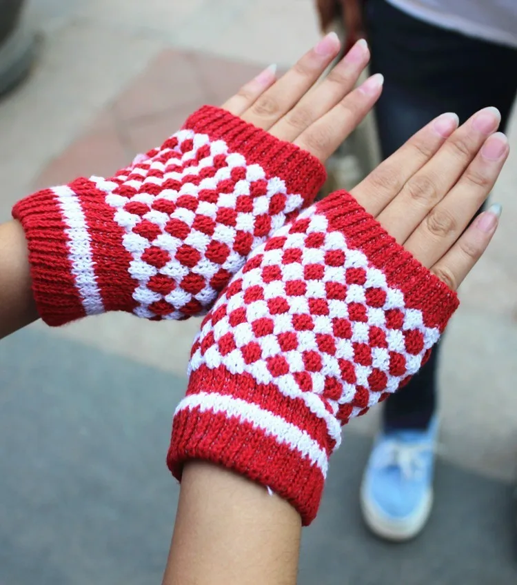 Подарок, модные высококачественные осенне-зимние уличные теплые женские вязаные перчатки на ощупь, перчатки на половину/полный палец, 2 пары = 4 шт. GW46