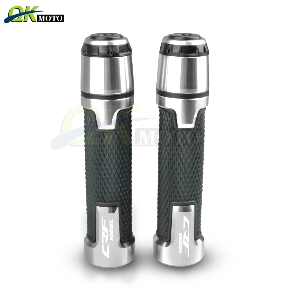 Серебристый Аксессуары для мотоциклов 7/8 ''22 мм CNC алюминиевые ручки и ручки бар ручки Конец слайдер крышка вилка подходит для Honda crf 1000l CRF1000L - Цвет: Серебристый