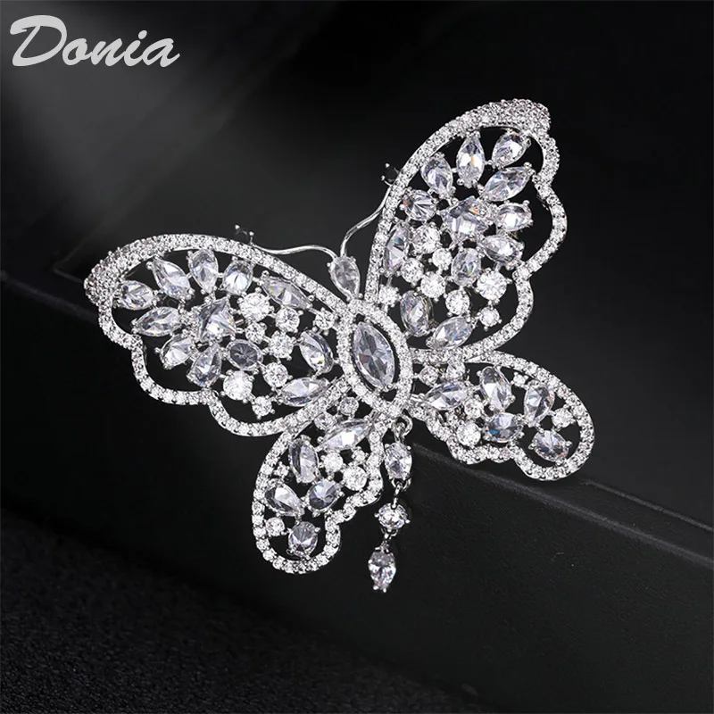 Donia jewelry Fashion new elegant butterfly brooch cute AAA zircon brooch ladies coat personality insect pin animal brooch