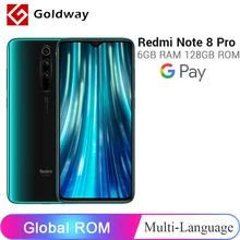 Смартфон Xiaomi Redmi Note 8 Pro с глобальной прошивкой, 6 ГБ, 128 ГБ, 64 мп, четырехъядерный смартфон Helio G90T, четыре ядра, 4500 мАч, NFC