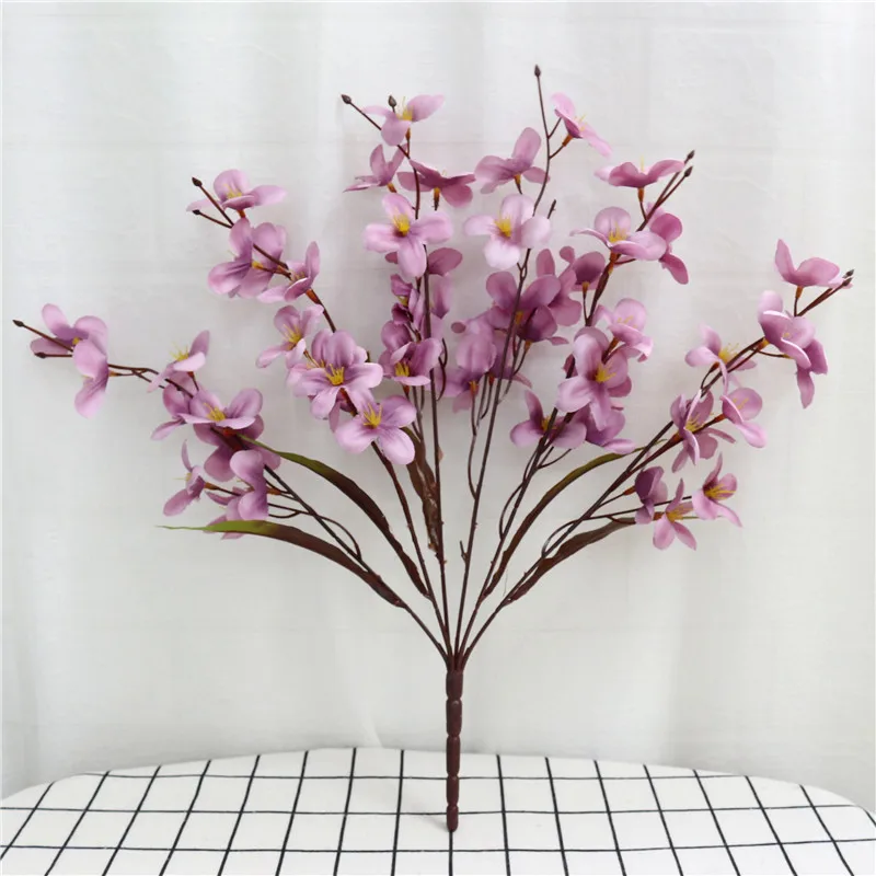 Европейский HI-Q, искусственные Осенние цветы орхидеи, букет невесты, цветы для дома, Рождества, свадьбы, Декор, искусственная Орхидея, растение - Цвет: Розовый