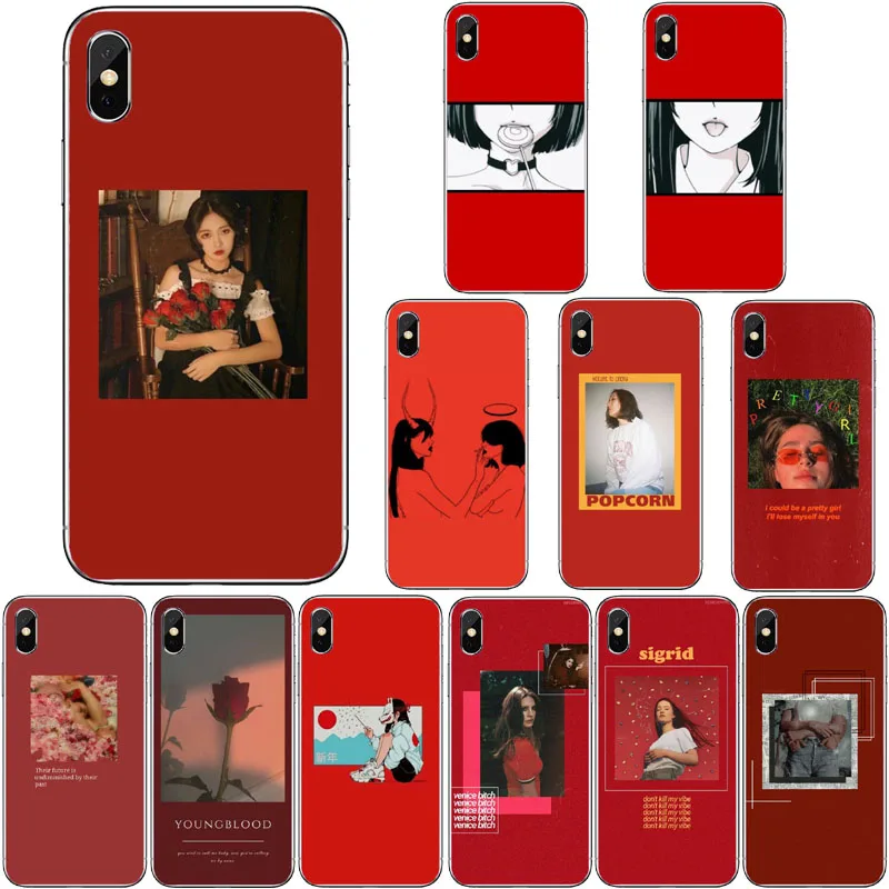 Red Doodles Aesthetics Quotes Soft Tpu Transparent Phone Case For Iphone 11 X Xs Max 6 6s 7 7plus 8 8plus 5 5s Se Xr 11pro Max Phone Case Covers Aliexpress