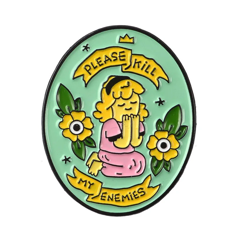 

Cartoon Dripping Girl Praying Girl Brooch and Enamel Pins Cute Feminist Wild Alloy Brooch
