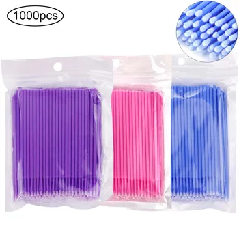 

100/500/1000pcs/lot Micro Brushes Eyelash Extension Cotton Swab Eye Lash Glue Brushes Disposable Applicators Sticks Makeup Tools