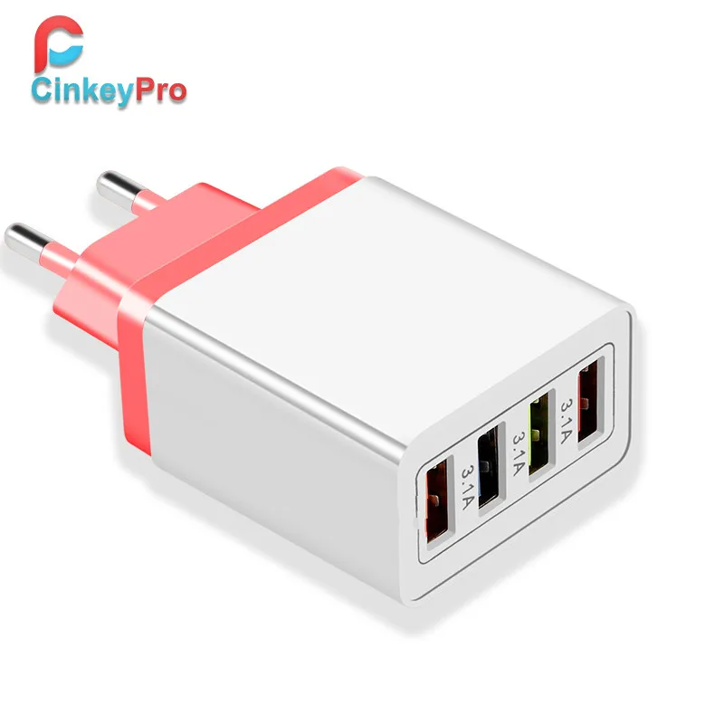 CinkeyPro 4-Порты USB Зарядное устройство для samsung iPhone huawei стены мобильного телефона 5 V/3.5A Универсальный адаптер быстрой зарядки