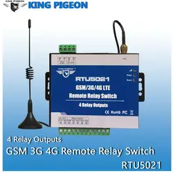 King Pigeon RTU5021 2G 3g 4G пульт дистанционного управления по SMS 4 Релейные выходы переключатель вкл/выкл SMS приложение таймер веб-IOT шлюзовый