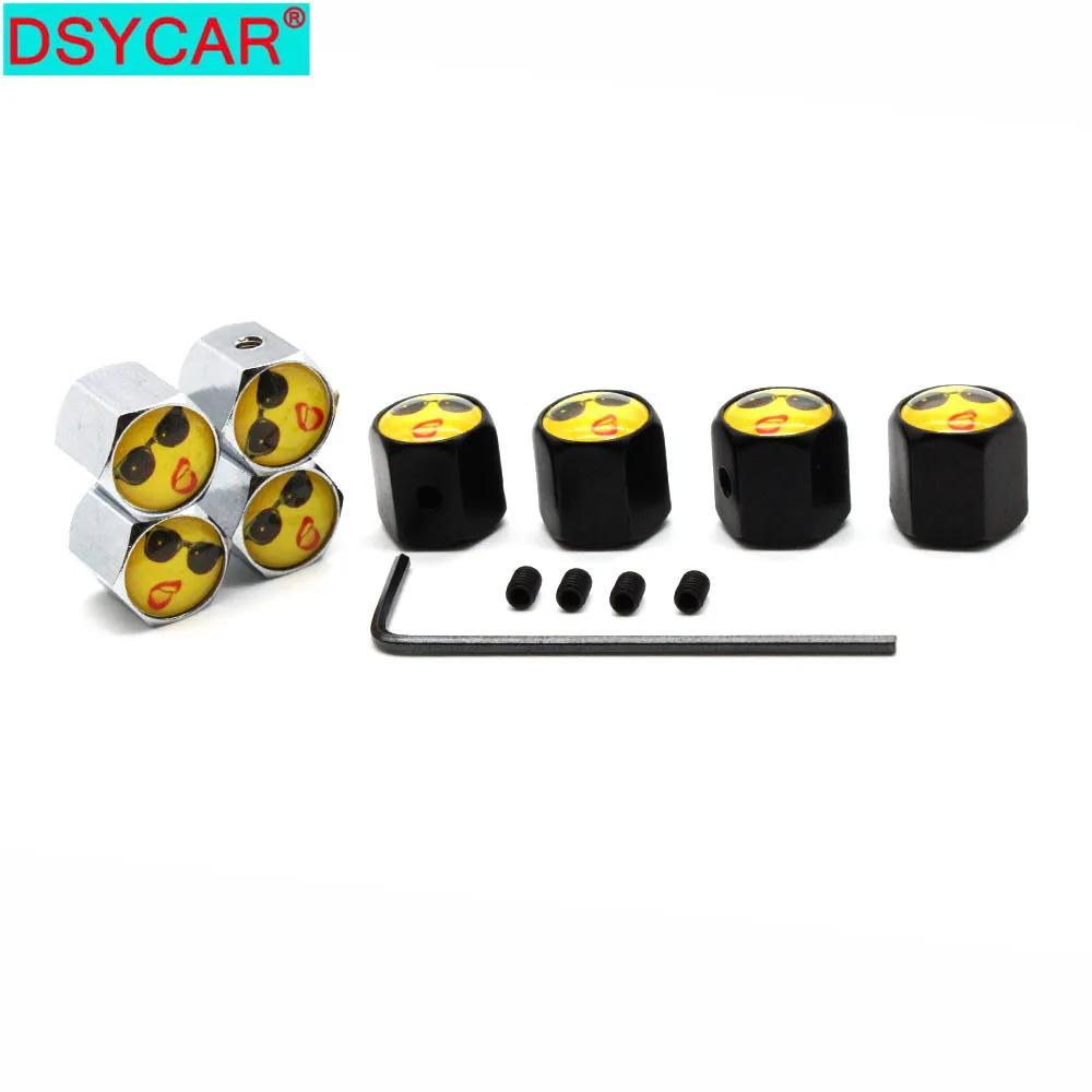 

DSYCAR 1Set Car Zinc Alloy Anti-theft Cool Red Lip Style Car Tire Valve Caps Wheel Tires Tire Stem Air Cap Airtight Covers