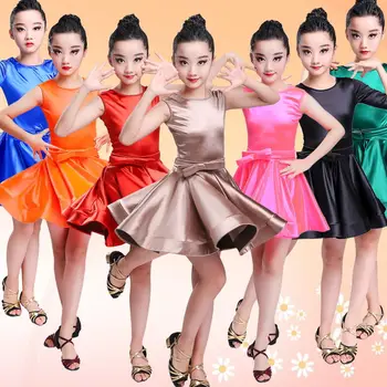 

Rumba Samba Spandex Children Samba 2020 Girls Latin Dresses for Dancing Ballroom Dance Dress Cha Cha Tango Skirt Standard Salsa