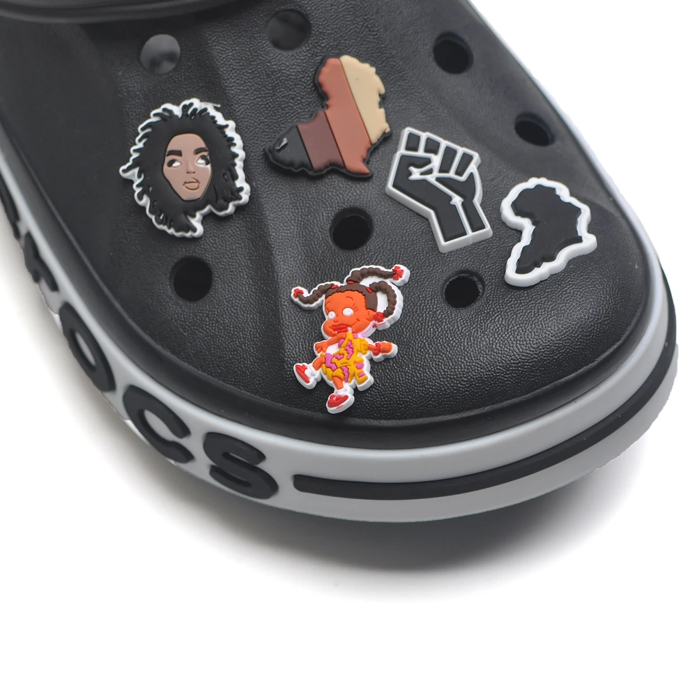 5 шт. I Can't Breather Croc Shoe Charms Black Lives Metter BLM аксессуары для обуви JIBZ украшение девочек