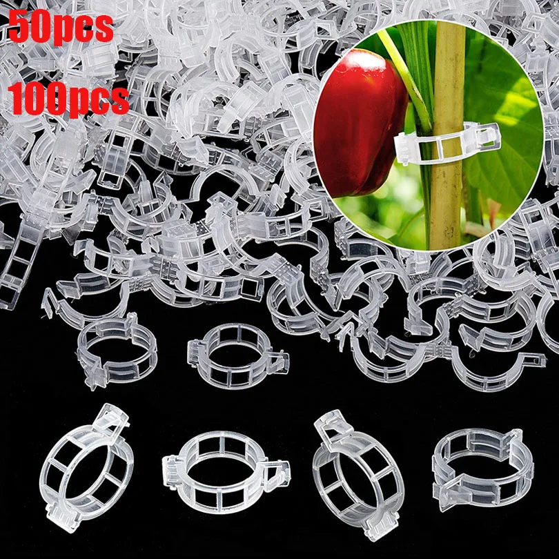 50/100pcs/set Reusable Plant Support Garden Clips For Vine Vegetables