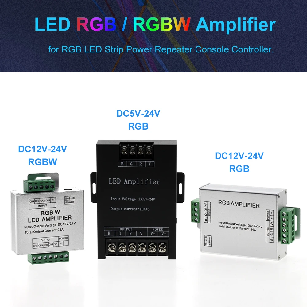 Светодиодный Усилитель RGBW/RGB DC12-24 В 24A выход для RGBW/RGB светодиодные ленты репитер мощности контроллер консоли