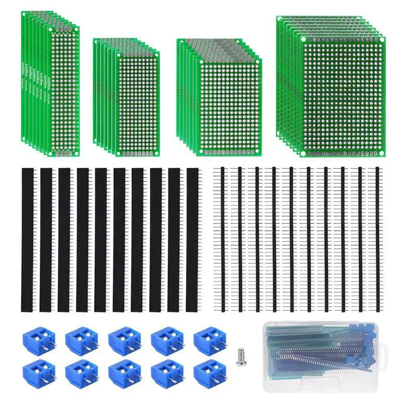 

60pcs Double Sided PCB Board Head Connector Terminal Blocks Assortment Kit TE949