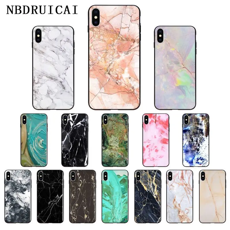 

NBDRUICAI Granite Stone Marble Texture High Quality Phone Case for iPhone 11 pro XS MAX 8 7 6 6S Plus X 5 5S SE XR case