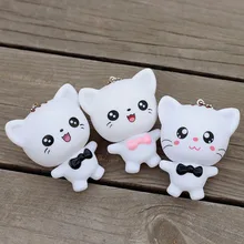 Мультфильм KT Cat милый брелок для ключей gato negro mi bao Пакет кулон с большими кошачьими мордами кукла-брелок для ключей креативный подарок на день рождения