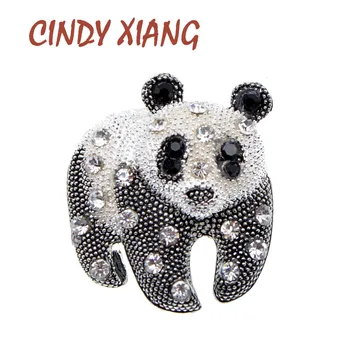 

CINDY XIANG Black And White Color Panda Brooch Unisex Fashion Animal Design Brooch Rhinestone Jewelry High Quality New 2020