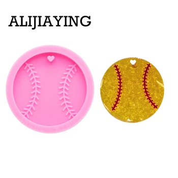 

DY0194 Glitter baseball mold DIY basketball keychain silicone molds craft keyring pendant jewelry keychains epoxy resin mould